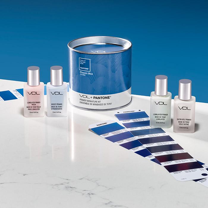 INTO THE BLUE Introducing VDL x PANTONE® Limited Edition Primer Mini Kit collaboration, in Pantone’s Color of the Year, Classic Blue!