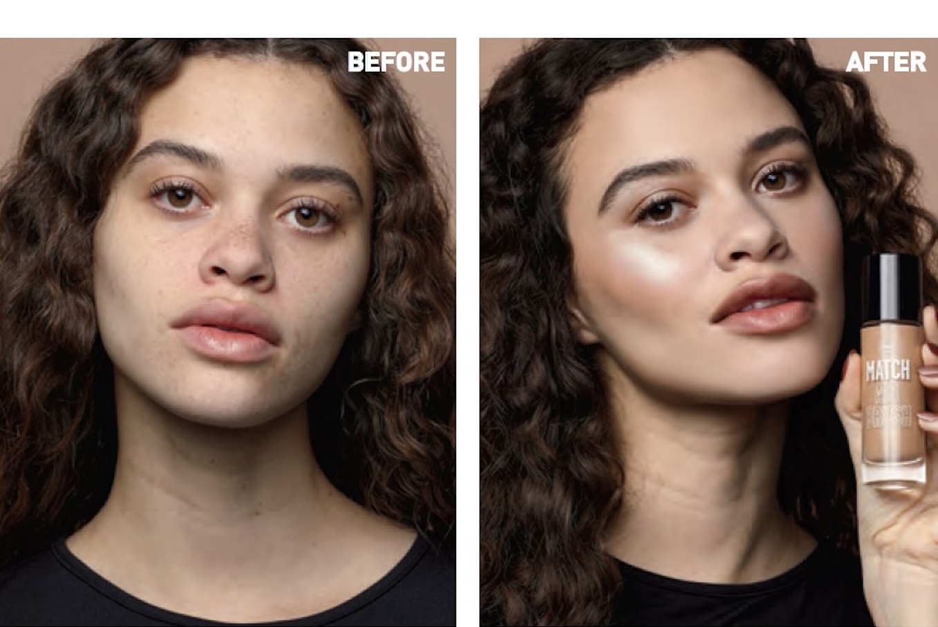 NEW MAKEUP: beautiful before. flawless glow after.